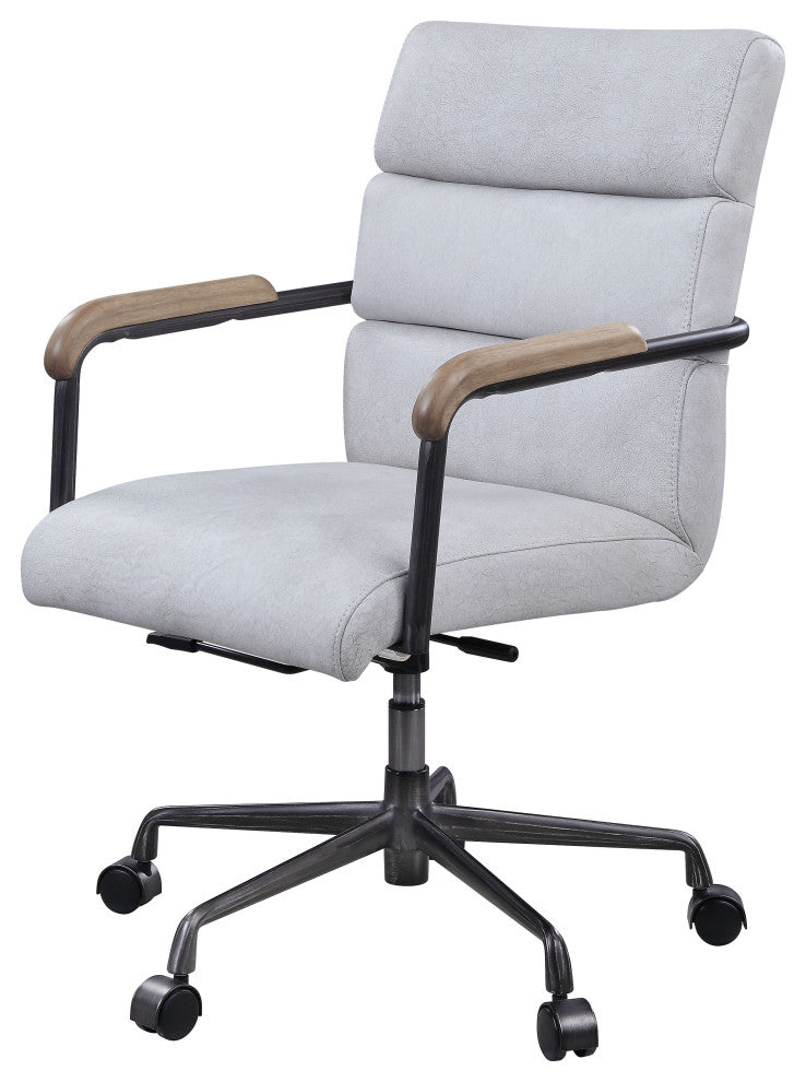 Acme Halcyon Office Chair Vintage White Top Grain Leather