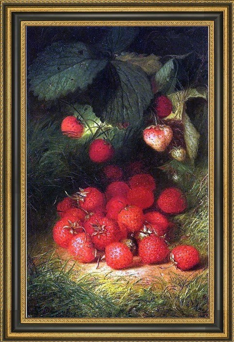 Robert Spear Dunning Strawberries  Framed Premium Canvas Print, 18"x27"