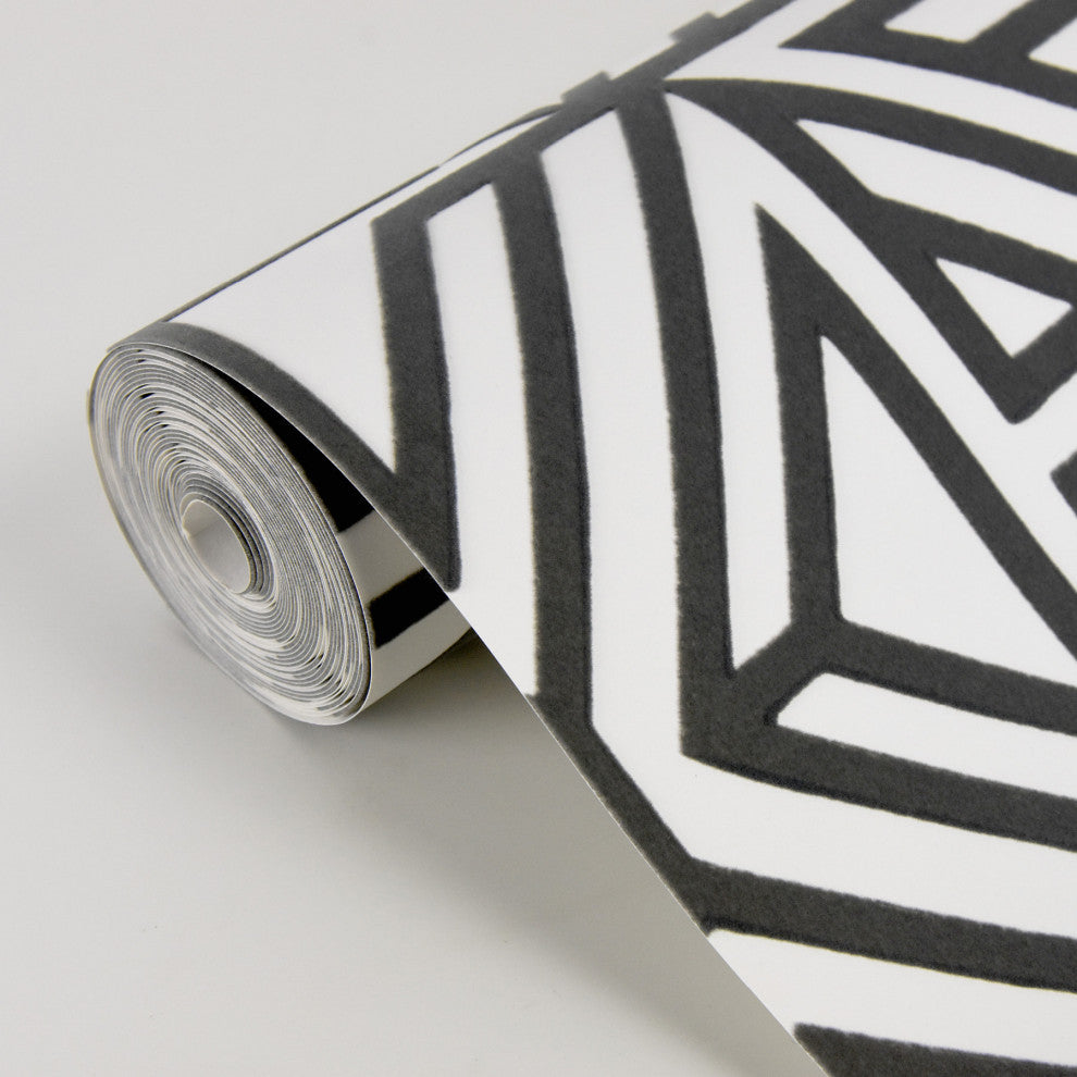 Helios Taupe Geometric Wallpaper Bolt