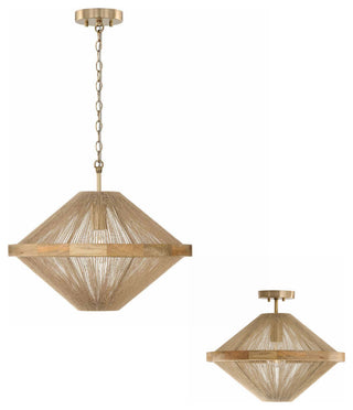 Capital Lighting 252812 Maya 20"W Semi-Flush Ceiling Fixture / - Matte Brass