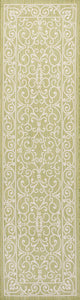 Charleston Filigree Textured Weave Indoor/Outdoor, Green/Cream, 2 X 10