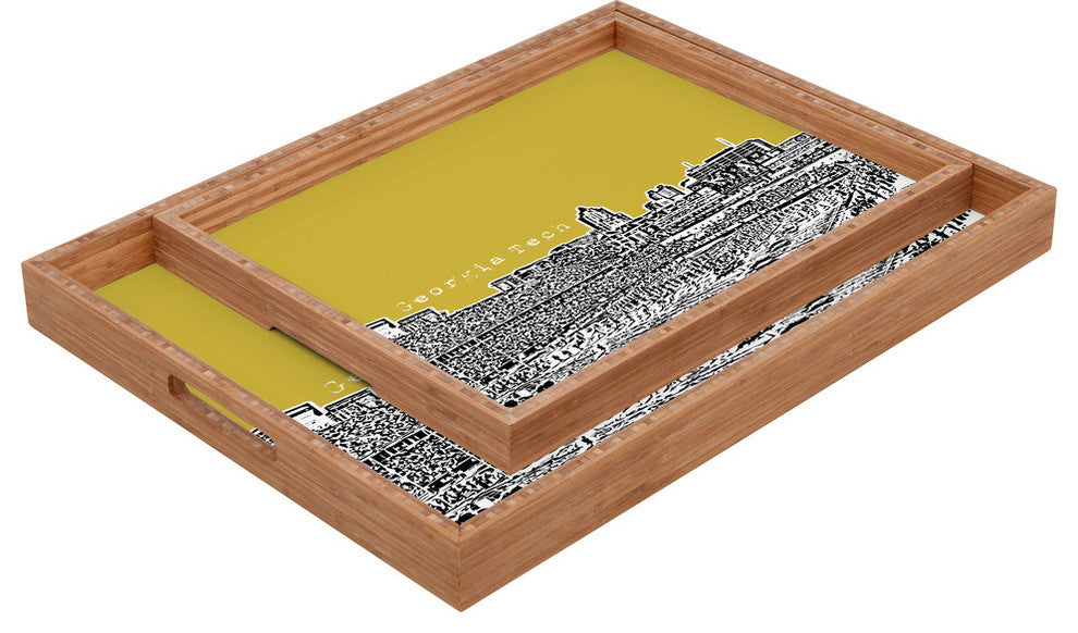 Deny Designs Bird Ave Georgia Tech Yellow Rectangular Tray