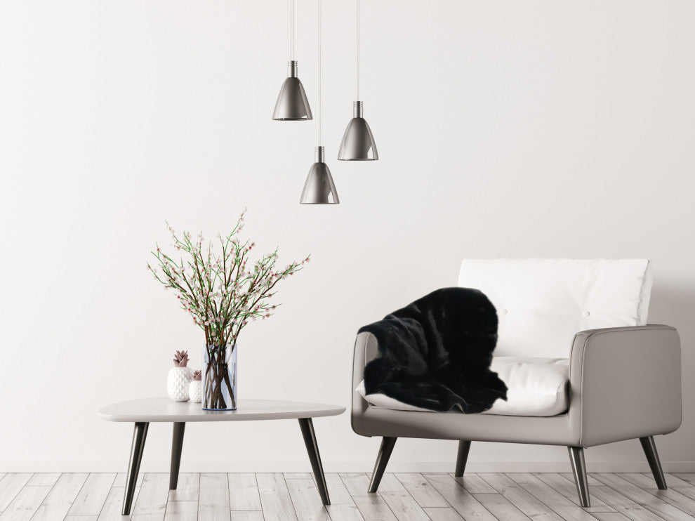 LUXE FAUX RABBIT FUR SHEEPSKIN RUG 2' X 3' 25mm PILE, 900 gsm - BLACK
