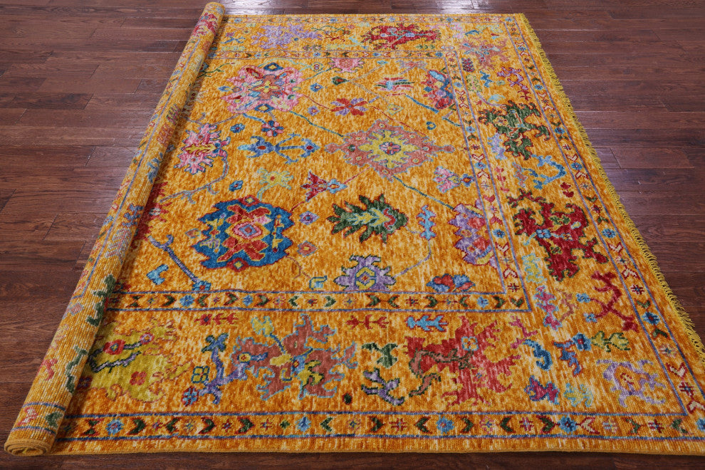 8' Square Turkish Oushak Handmade Wool Rug - Q16061