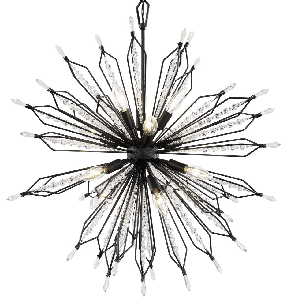 Varaluz Orbital Medium 12-Lt Pendant, Carbon