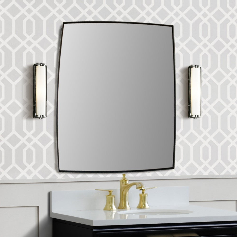 Rectangular Metal Frame Mirror, Matte Black