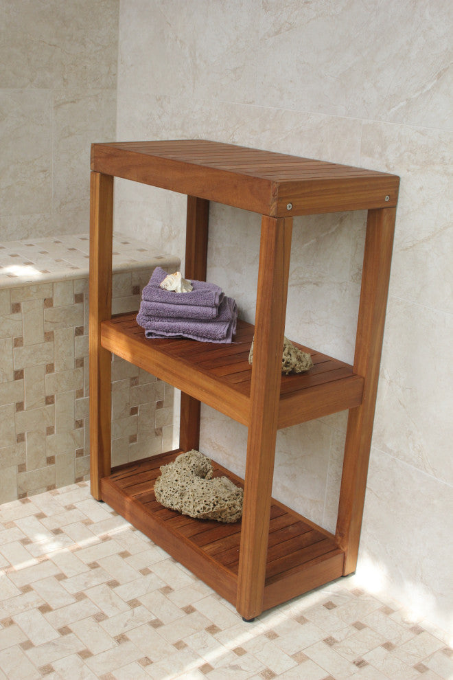 Sula™ Rectangular Three-Tier Teak Bath Stand