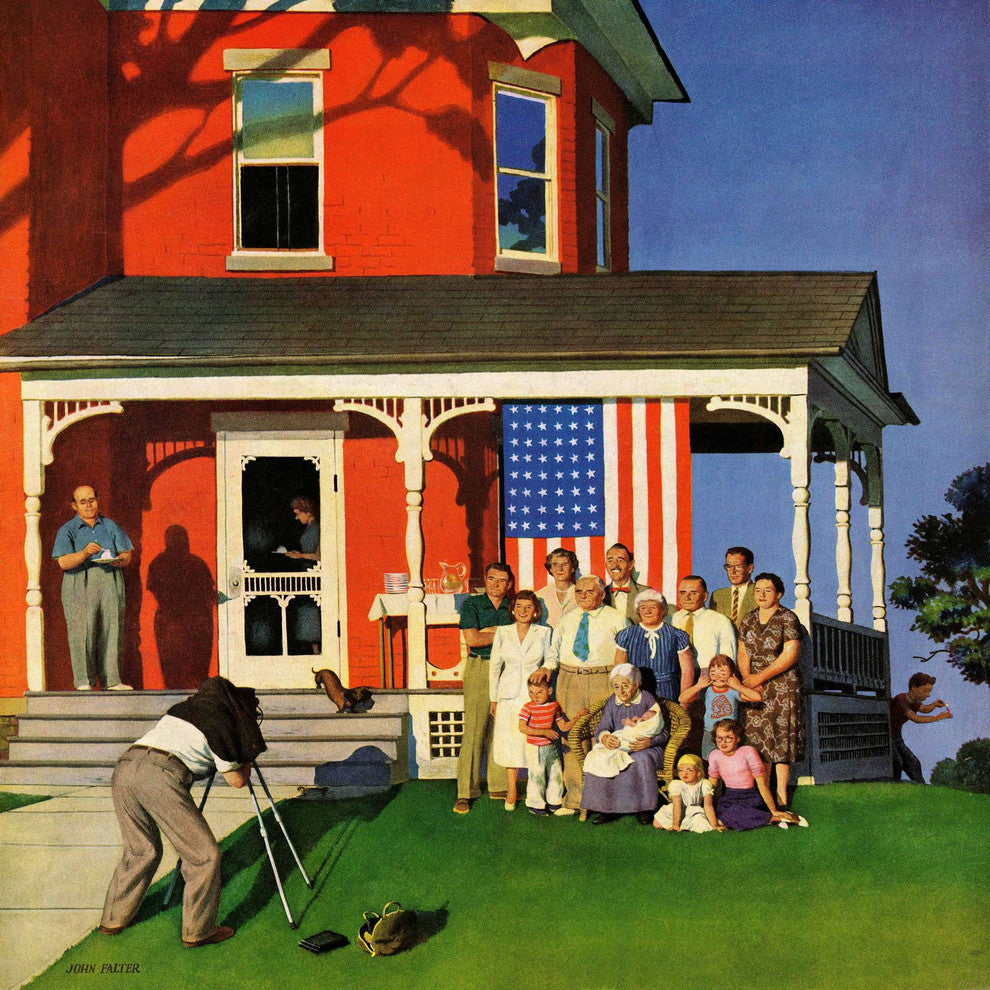 "Family Portrait on the Fourth" Print on Canvas by John Falter