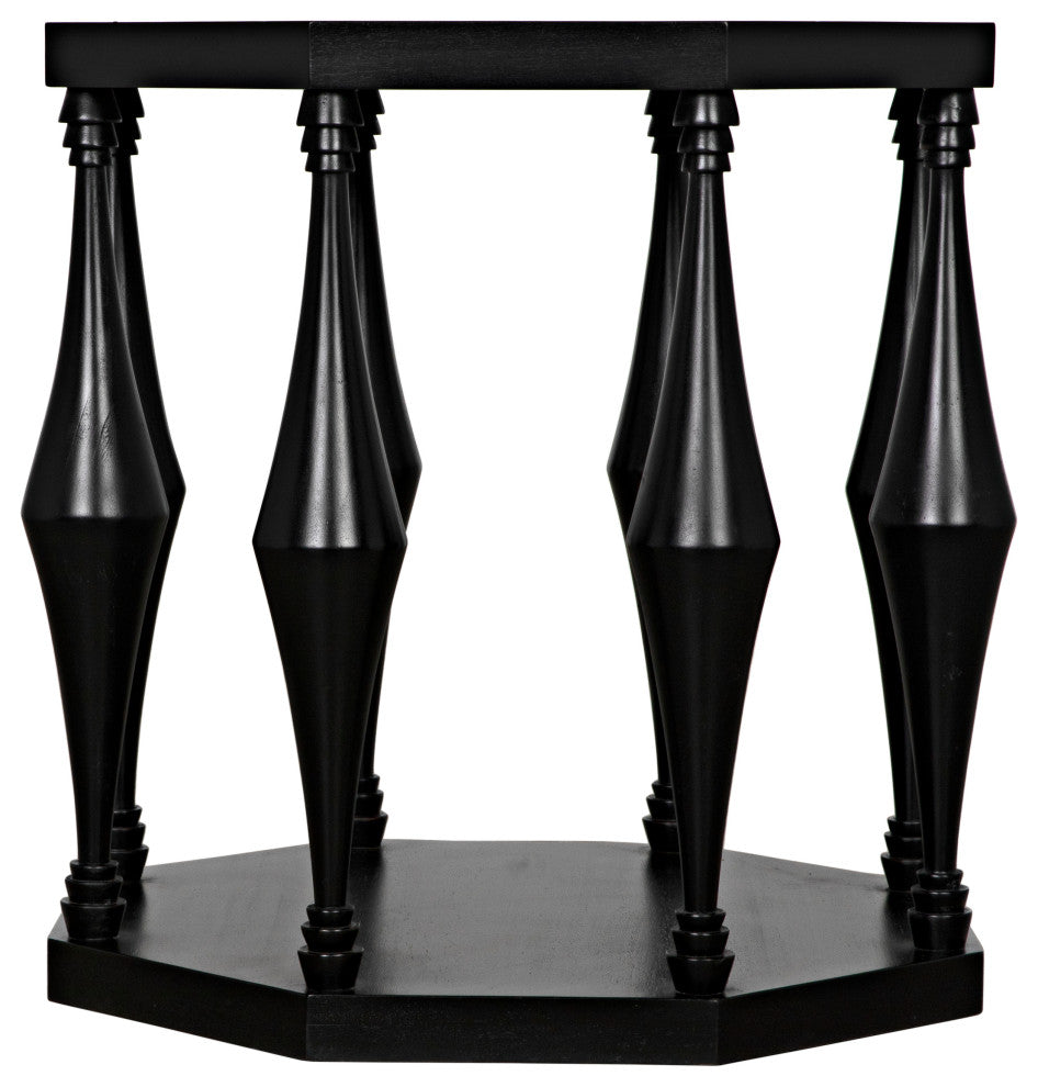 Marceo Side Table, Hand Rubbed Black