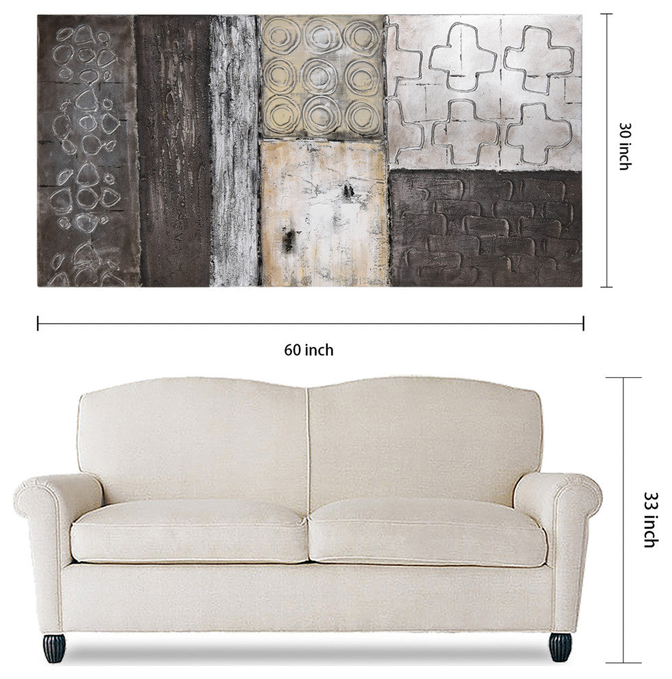 Stacked Abstract Wall Art Textured Metallic Hand Painted by Martin Edwards, Stacked 2