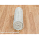 Ivory Plain Modern Striae Wool Hand Loomed Runner Oriental Rug, 2'8"x14'