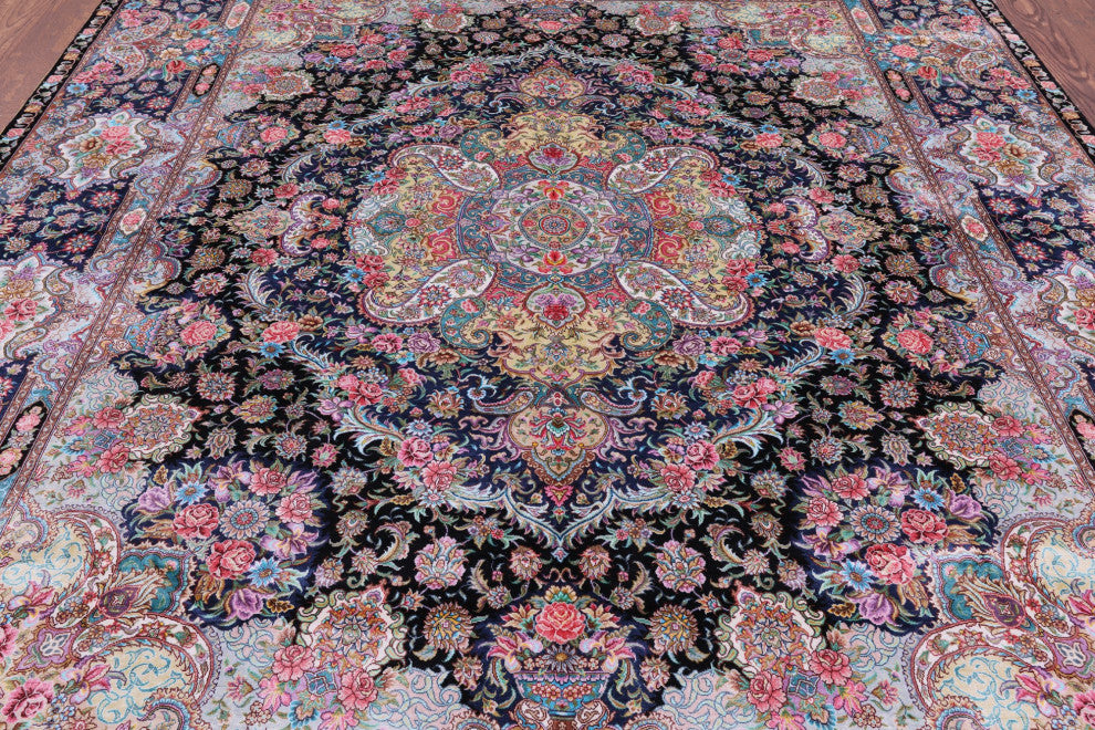 8' 0" X 10' 0'' Hand Knotted High End Persian 100% Silk Rug Q4779