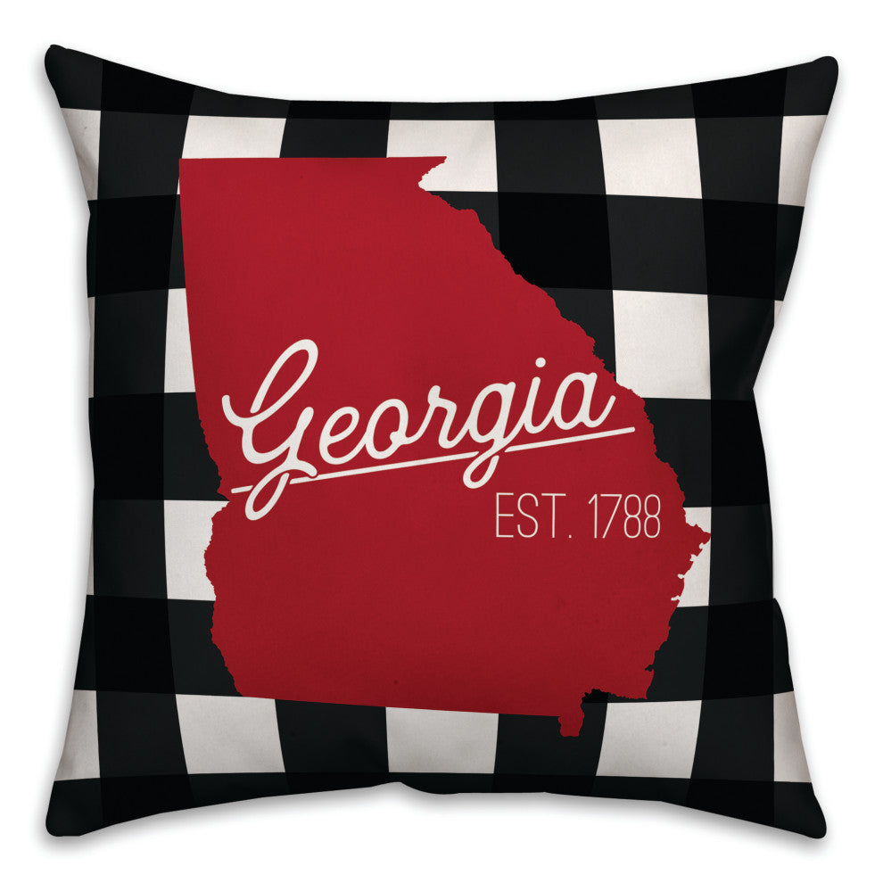 Georgia Buffalo Check 18x18 Spun Poly Pillow