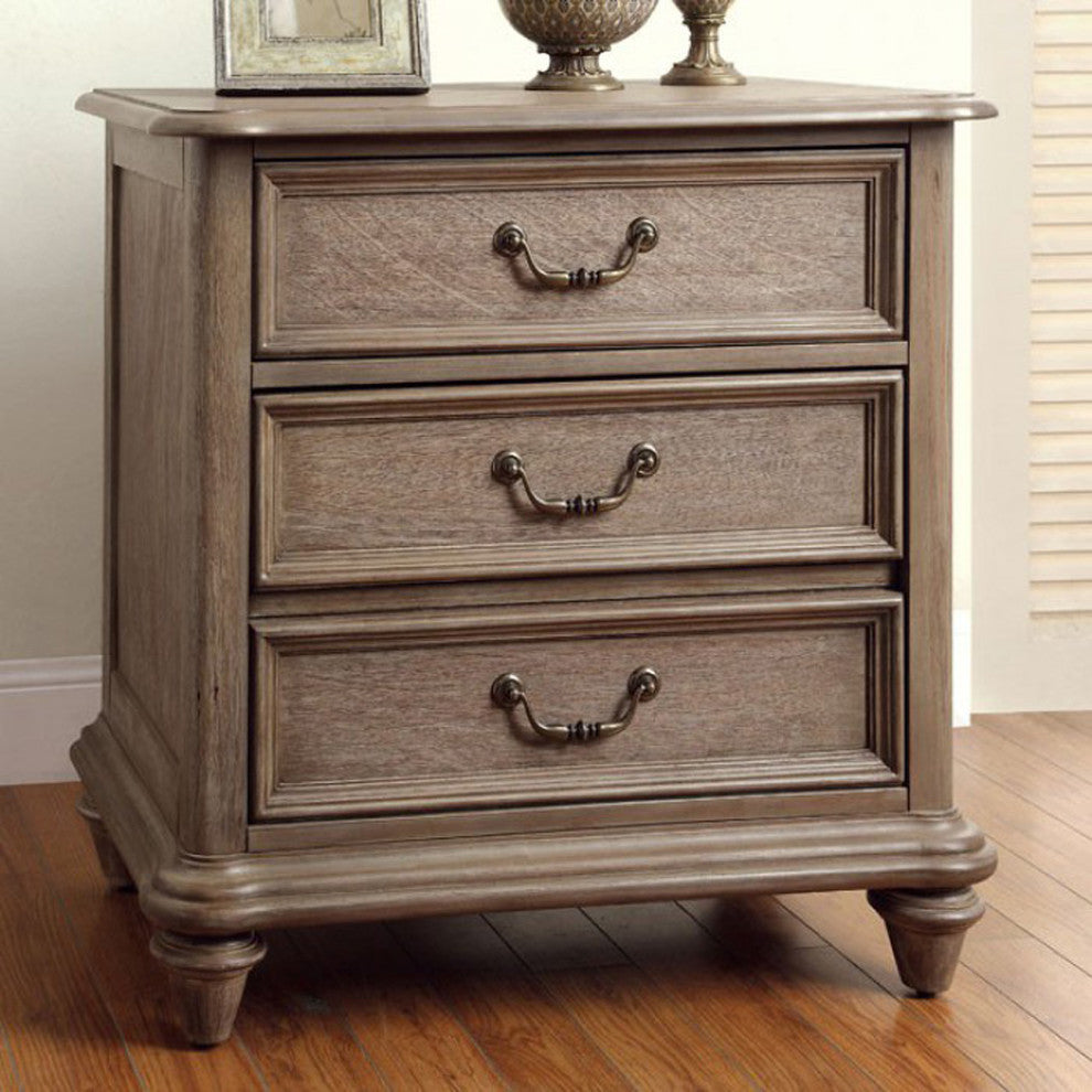 Benzara BM123242 Belgrade I Transitional Night Stand, Rustic Natural