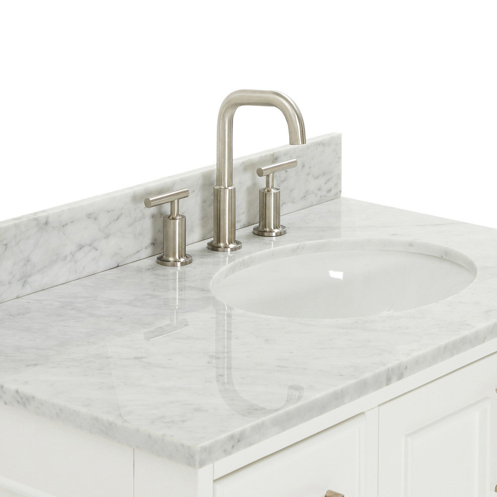 Ariel Stafford 37" Single Right Offset Oval Sink Bathroom Vanity