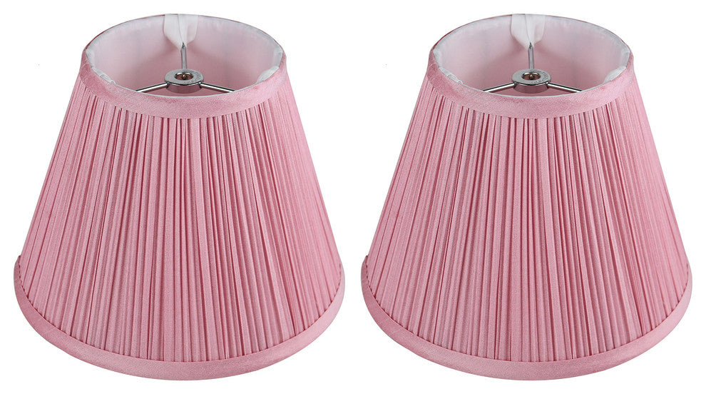 Softback Mushroom Pleated Lamp Shade, 5x9x7", Pink, Set of 2