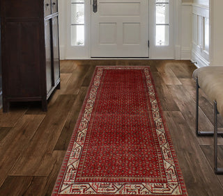 Semi Antique Mhina Red/Beige Runner, 3'5x10'0