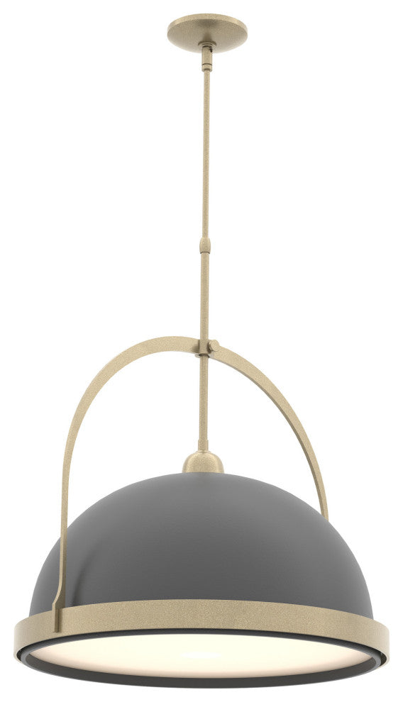 Atlas Large Pendant, Soft Gold, Black, Standard Height