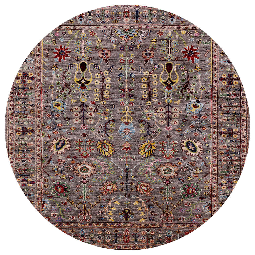 Ahgly Company Indoor Round Mid-Century Modern Area Rugs, 6' Round