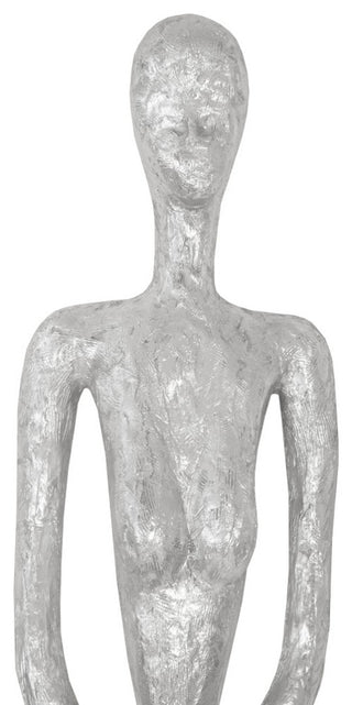 Skinny Female Wall Art, Resin, Silver Leaf