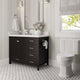 Cambridge Espresso 43" Left Offset Oval Sink Vanity With Quartz Countertop