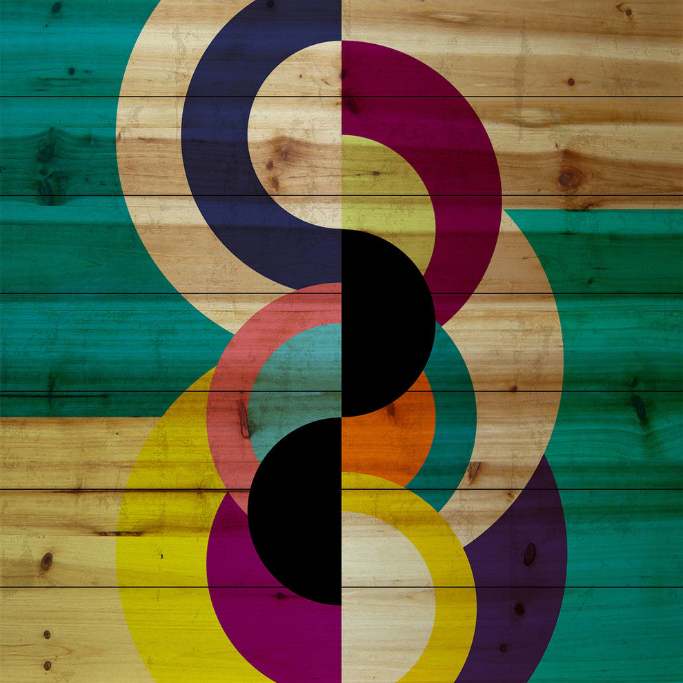 "Modular Future" Painting Print on White Wood