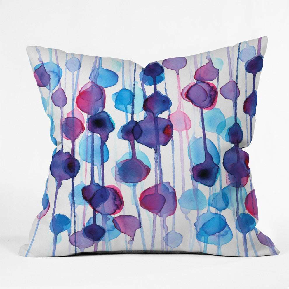 CMYKaren Abstract Watercolor Throw Pillow