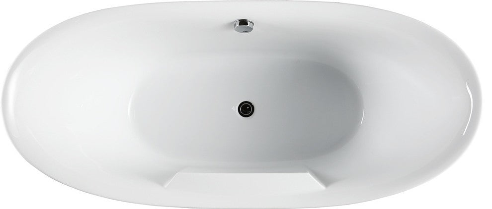 Salerno 68" Freestanding Bathtub, Glossy White