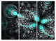 "Glittering Dark Green Fractal Flower" Metal Wall Art, 3 Panels, 36"x28"