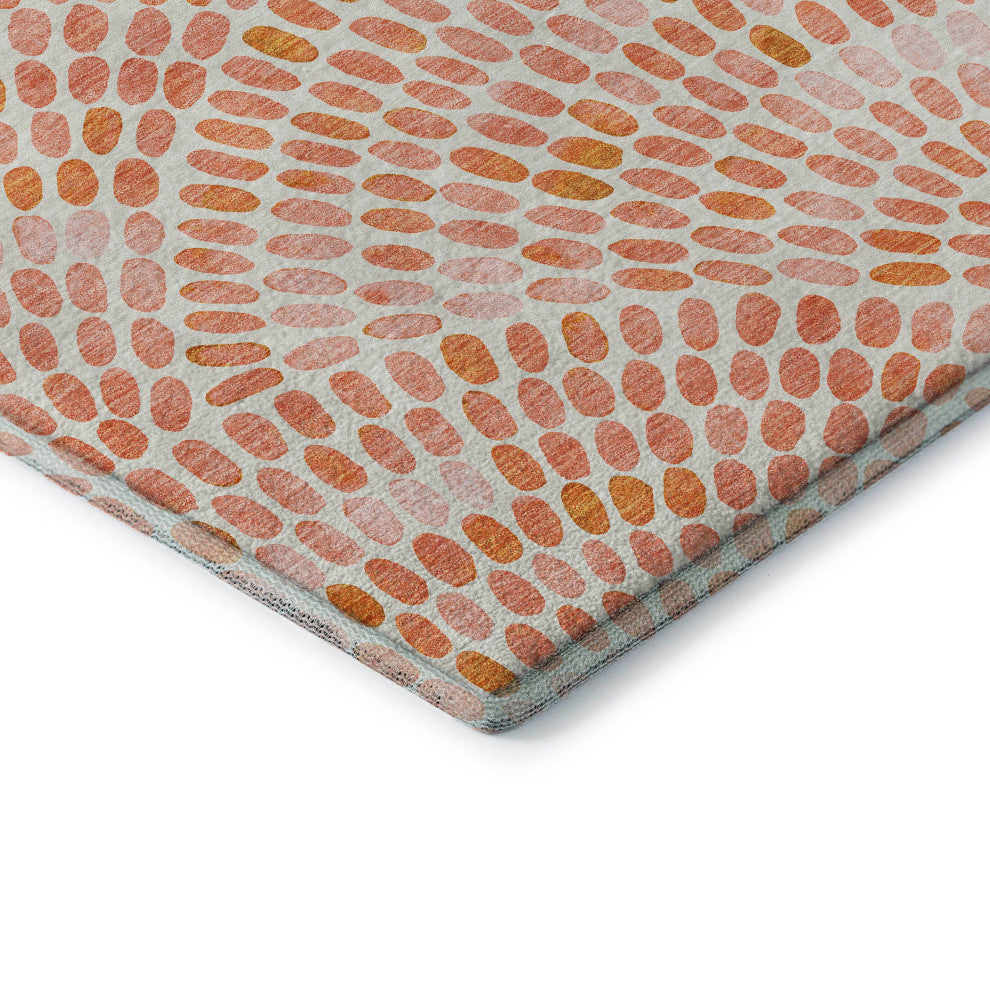 Addison Premium Washable Mayfield AMF186 Orange 2'3" x 7'6" Runner Rug