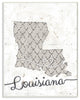 Stupell Industries Louisiana Patterned Grey US State Design, 10 x 15