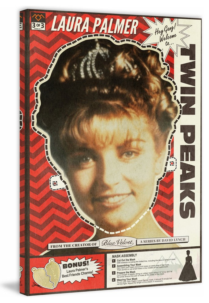 "Laura Palmer Mask" Painting Print on Wrapped Canvas, 24"x36"