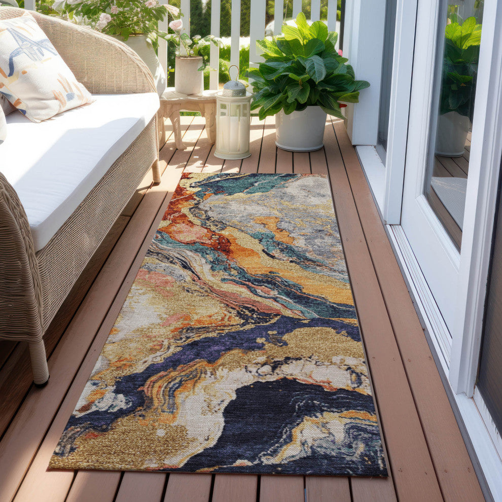 Machine Washable Indoor/Outdoor Chantille ACN1908 Linen 2'3" x 7'6" Runner Rug