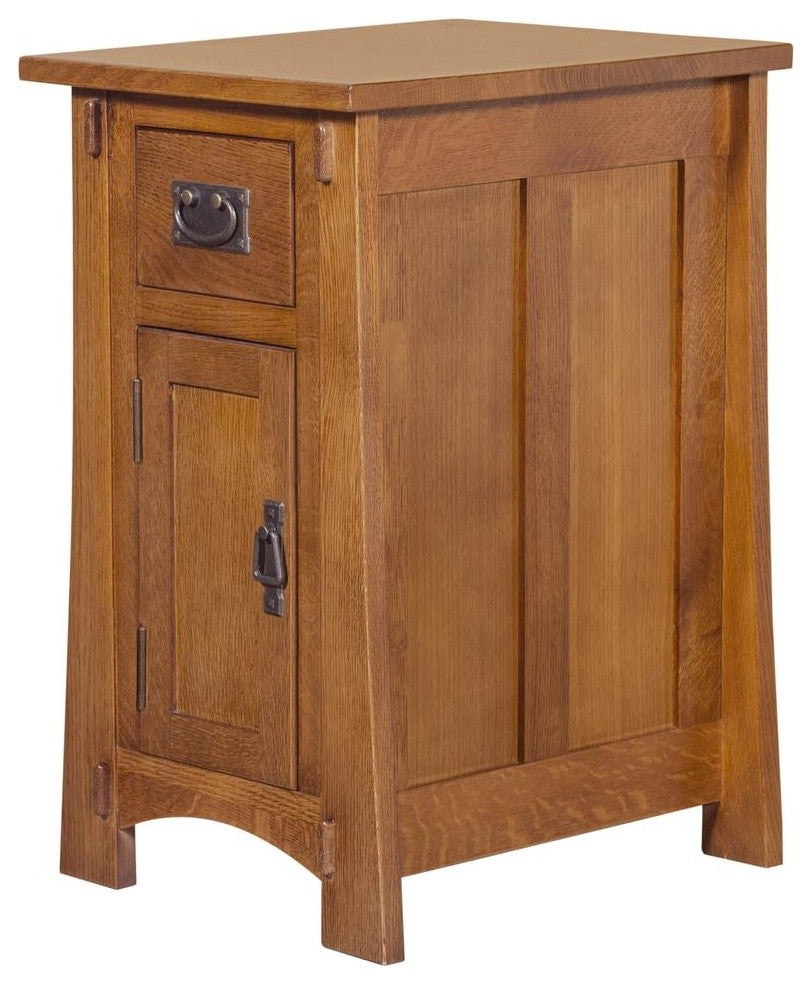 Mission Quarter Sawn Oak Tapered Leg Narrow Nightstand