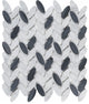 12"x12" Elyptic Herringbone Imagination Mosaic, Set Of 4, Black n White