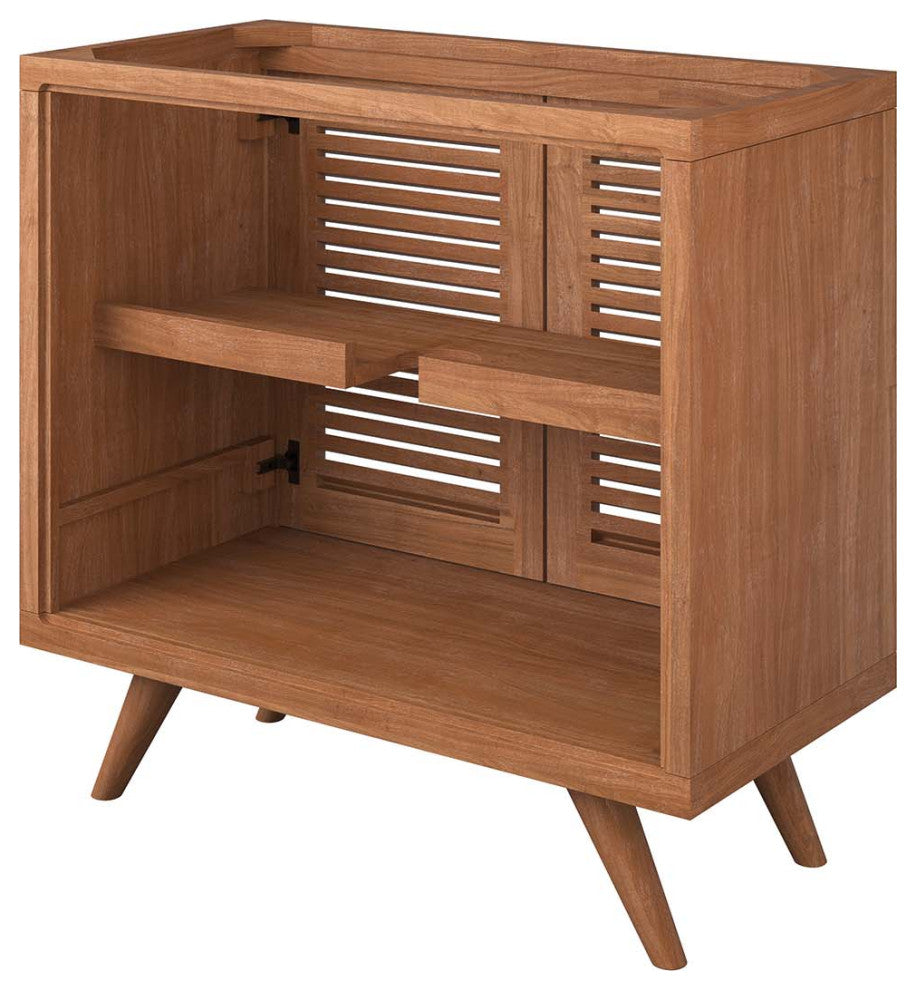 Birdie 36" Teak Wood Bathroom Vanity Cabinet (Sink Basin Not Included) - Natural