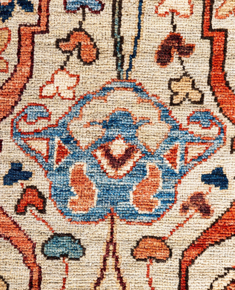 Serapi One-of-a-Kind Hand-Knotted Area Rug Ivory, 8'10" x 11'10"
