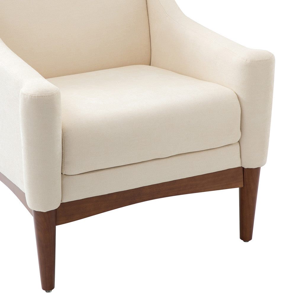 34.2" Comfy Living Room Armchair With Sloped Arms, Ivory
