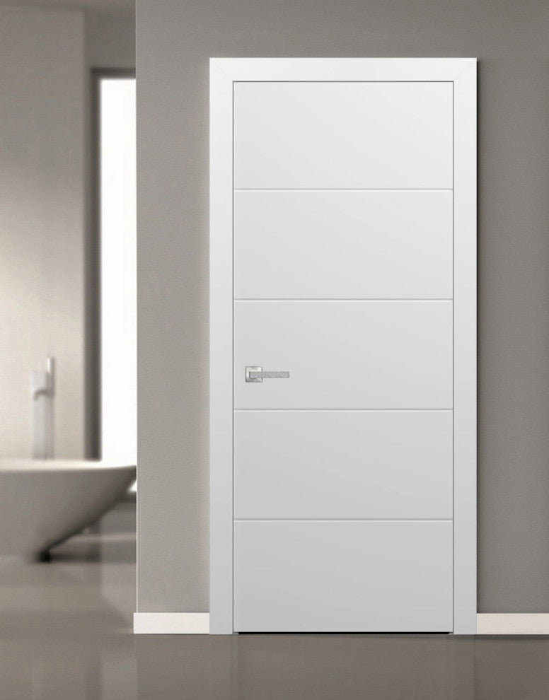 Slab Barn Door 24 x 96, Planum 0770 Painted White, Sliding
