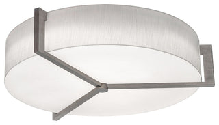 Apex 27" Medium Base Flush Mount, Weathered Gray Finish, Linen White Shade