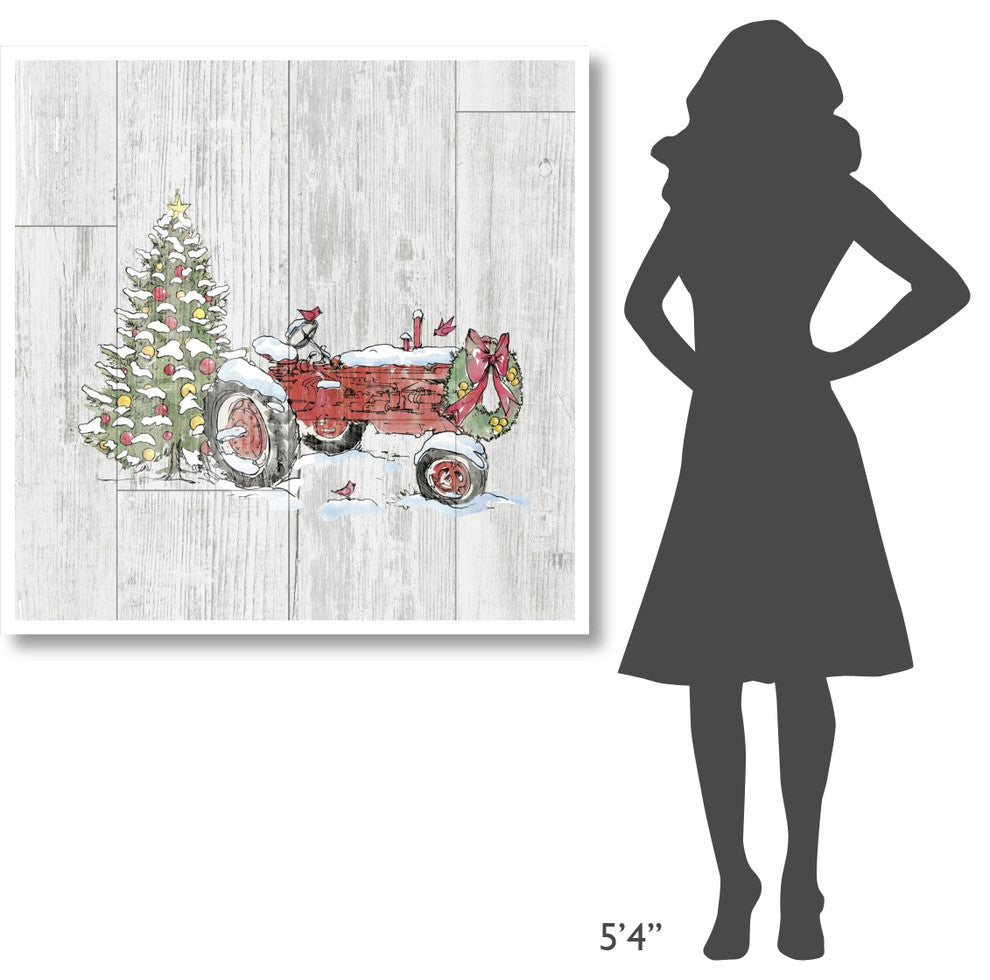 "Country Christmas III no Words on White Wood" Print by Anne Tavoletti, 42"x42"