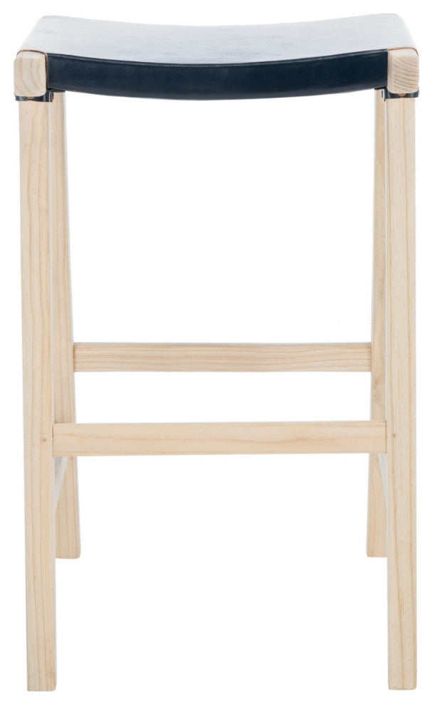 Safavieh Aariz Rectangle Barstool, Black/Natural