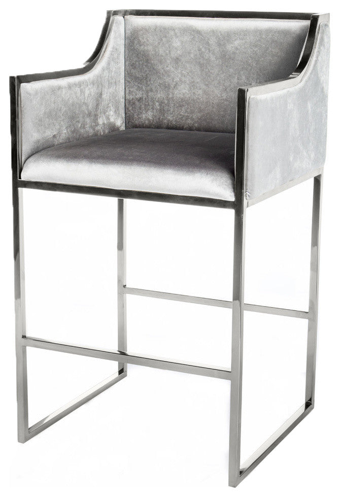 Erin Bar Chair, Silver