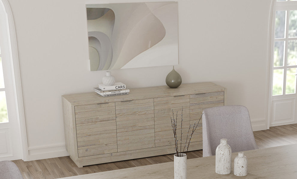 White Wash 4-door Sideboard 71x18x31