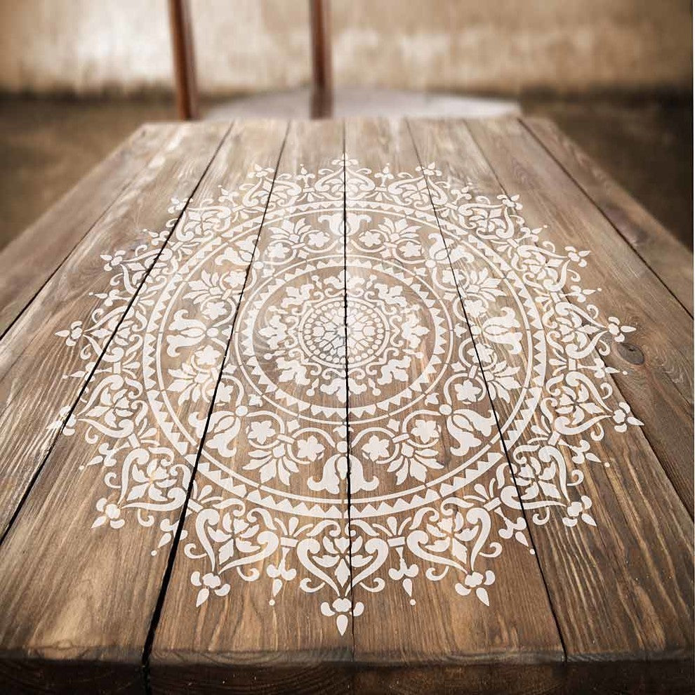 Mandala Stencil Prosperity, Trendy, Easy DIY Wall Stencils For Home Decor, 24"