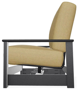 Leeward Deep Seat Outdoor Loveseat with Hidden Motion, Stucco/Black