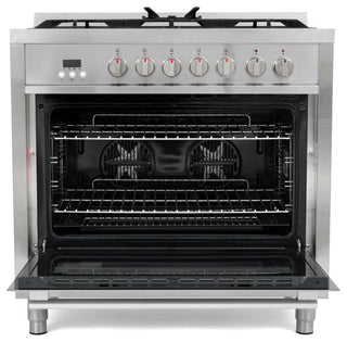 2-Piece Kitchen, 36" 240V Dual Fuel Range and 36" Wall Mount Range Hood