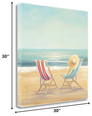 30" Beach Chairs on the Sand Giclee Canvas Wall Art