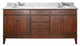 Avanity Madison 73" Double Vanity, Tobacco Finish, Carrera White Marble Top