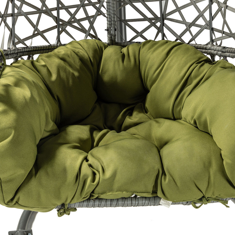 Green Outdoor Interlaced Contemporary Swing Chair